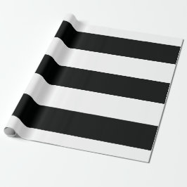 Gestreiftes (schwarz u. Weiß | horizontal) Geschenkpapier