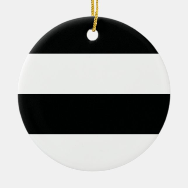 Gestreiftes (schwarz u. Weiß | horizontal) Keramik Ornament (Vorne)