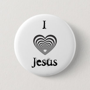gestreiftes schwarzes Herz, IJesus Button