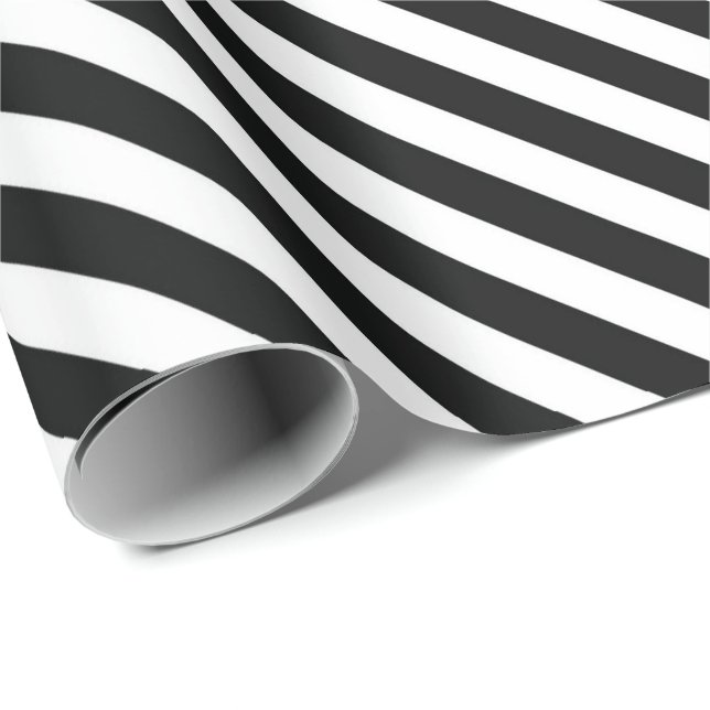 Gestreiftes Schwarzweiss-Packpapier Geschenkpapier (Rolleneckpunkt)