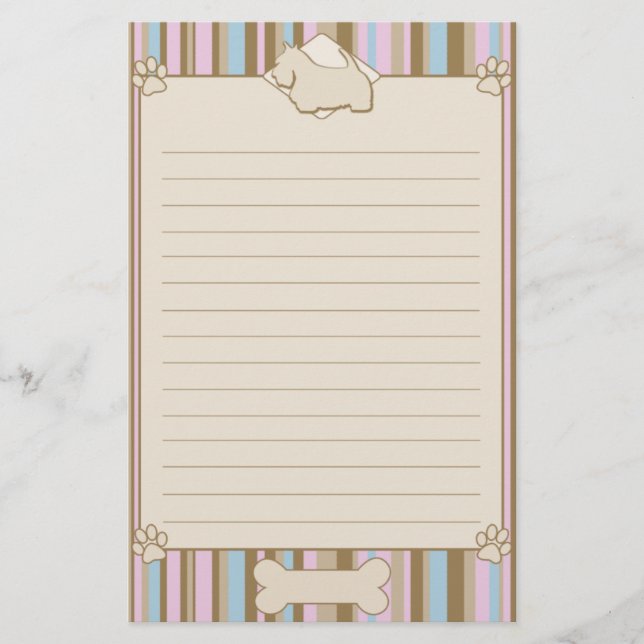 Gestreiftes Scottish-Terrier-Briefpapier Briefpapier (Vorderseite)