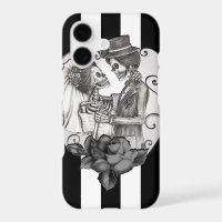 Gestreiftes Skelett Liebespaar Hochzeitstanz