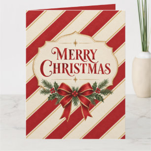 Gestreiftes Weihnachten, Frohe Weihnachtsgrüße Sti Dankeskarte