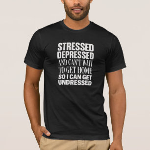 Gestresst, depressiv und bereit, sich zu entkleide T-Shirt