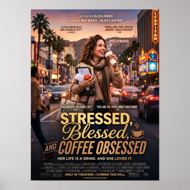gestresst gesegnet und koffeinsüchtig poster (Vorne)