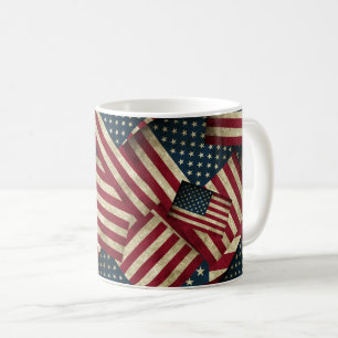 Gestresste amerikanische Flaggenkunst Kaffeetasse