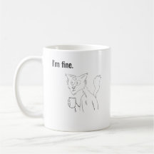 Gestresste Katze, lustige Katzen-Tasse mit Illustr