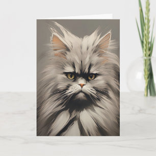 Gestresste Kitty Katze Weiß Grau Braucht Jetzt Kaf Karte