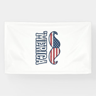 Gestresster Amerika-Schnurrbart Patriotischer Vekt Banner