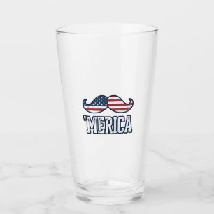 Gestresster Amerika-Schnurrbart Patriotischer Vekt Glas