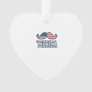 Gestresster Amerika-Schnurrbart Patriotischer Vekt Ornament