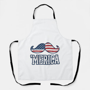Gestresster Amerika-Schnurrbart-Patriotischer Vekt Schürze