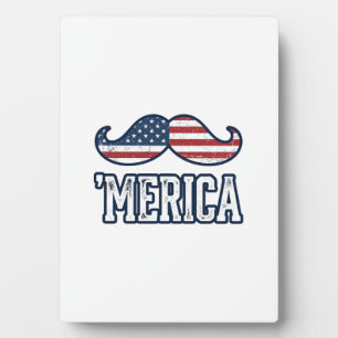 Gestresster Amerika-Schnurrbart-Patriotisches Vekt Fotoplatte