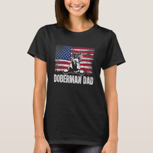 Gestresster Dobermann-Vater USA-Flagge Vatertag T-Shirt