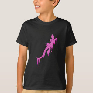 Gestresster Rosa Salamander mit Farbtröpfeln T-Shirt