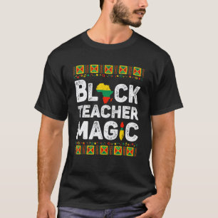 Gestresster schwarzer Lehrer Magie-Lehrer Schwarze T-Shirt