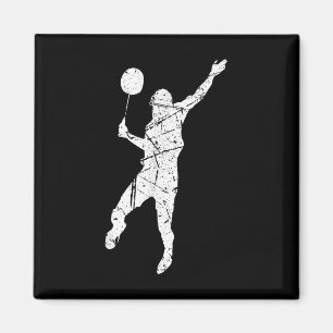 Gestresster Sport Badminton Spieler Sportliche Fam Magnet