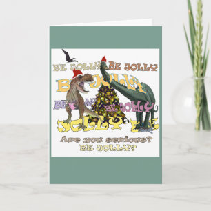 Gestresstes Dinosaurier-Weihnachten Feiertagskarte