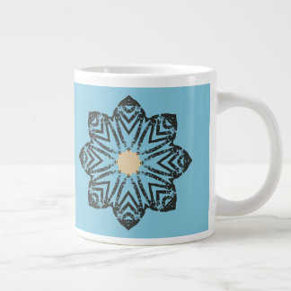 Gestresstes geometrisches Blumenmedaillon Jumbo-Tasse