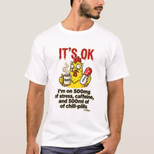 Gestresstes Huhn Kaffee Liebhaber Lustiges Mütter T-Shirt