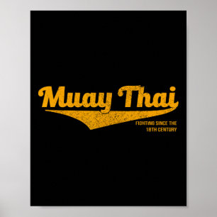 Gestresstes Muay Thai Kickboxen, Mma, Bjj, Thailan Poster