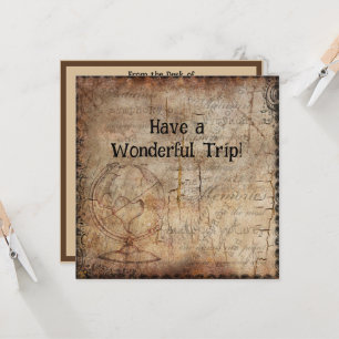 Gestresstes Steampunk-Globus-Reisejournal-Papier Karte