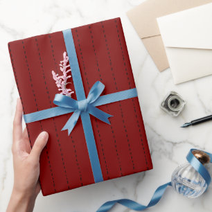 Gestrichelte Linien auf dunklem Rot Geschenkpapier