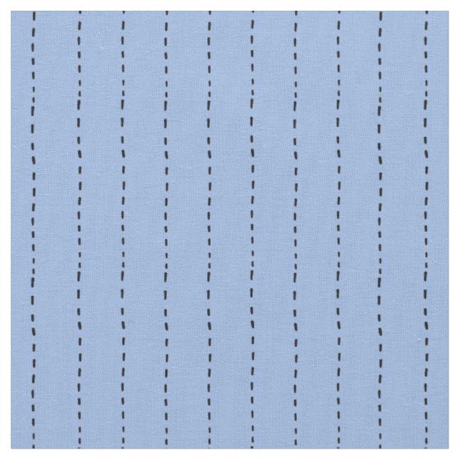 Gestrichelte Linien auf Hellblau Stoff (Nahaufnahme)