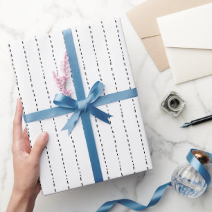 Gestrichelte Linien auf Weiß Geschenkpapier
