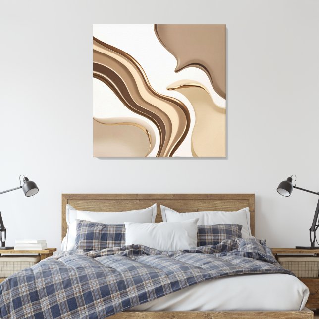 Gestricke Leinwand in stylischer Grafik (Insitu (Schlafzimmer))
