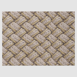 Gestrickte Fadenstricktextur – Warmes Beige (3) Seidenpapier