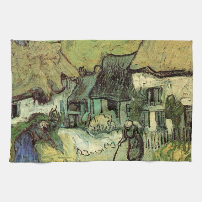 Gestrickte Hütten in Jorgus von Vincent van Gogh Geschirrtuch (Horizontal)