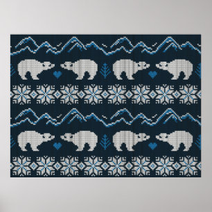 Gestrickte Winter Vintage nahtlose Dekorative Must Poster