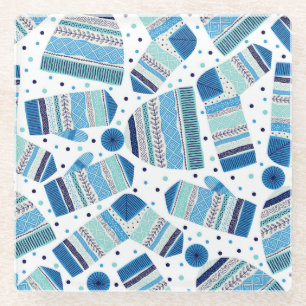 Gestrickte Winterkleidung: Cozy nahtloses Muster. Glasuntersetzer