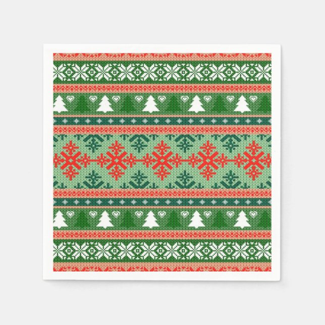 gestrickter hässlicher Weihnachtspulli Serviette (Vorderseite)