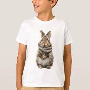 Gestrickter Schal wilder Hase Kinder T-Shirt