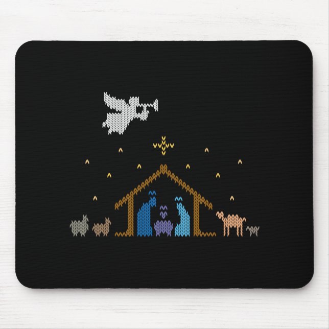 Gestrickter Weihnachtsmann Weihnachtspullover Chri Mousepad (Vorne)