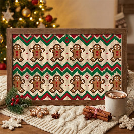 Gestricktes Lebkuchenmann-Weihnachtsmuster Poster