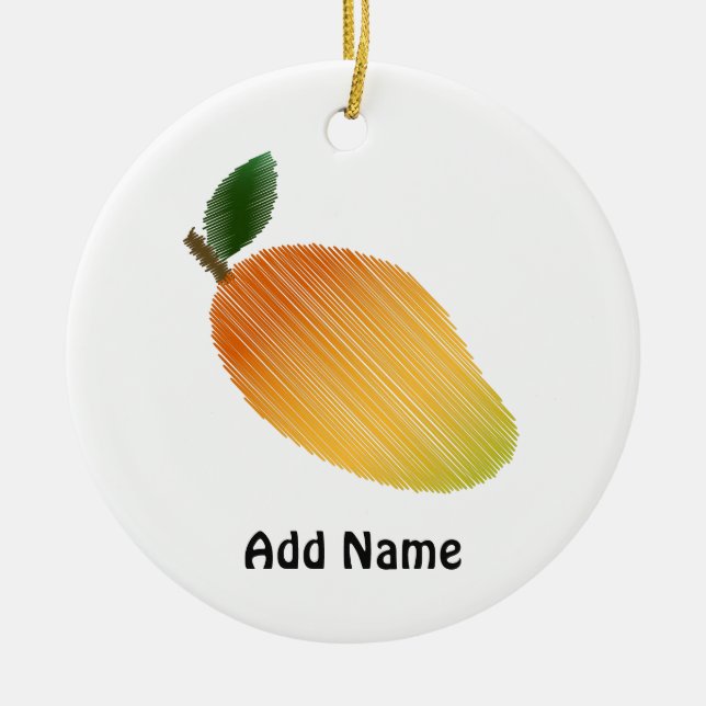 Gestricktes Mango-Design Keramik Ornament (Vorne)