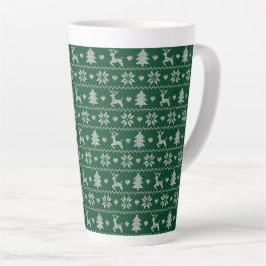 Gestricktes nahtloses Weihnachtsmuster Milchtasse