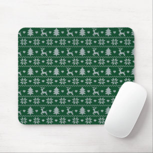 Gestricktes nahtloses Weihnachtsmuster Mousepad