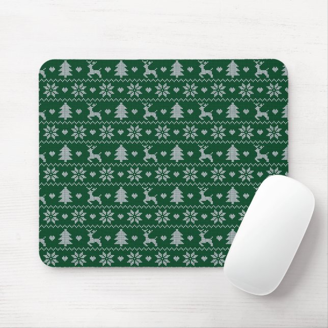 Gestricktes nahtloses Weihnachtsmuster Mousepad (Mit Mouse)