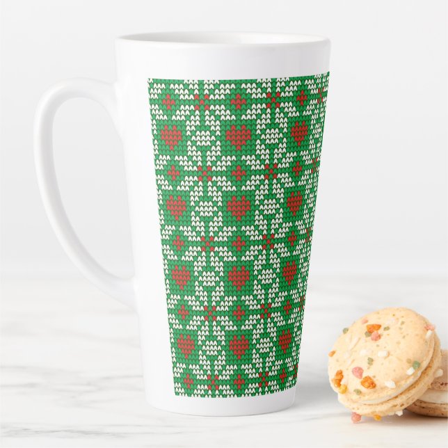 Gestricktes Weihnachtsmuster Milchtasse (Beispiel)