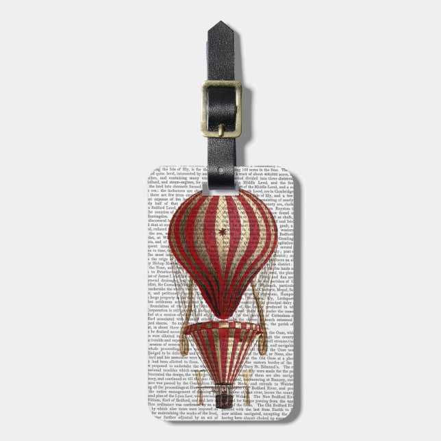 Gestufte Heißluftballon Print Red Gepäckanhänger (Vorderseite vertikal)