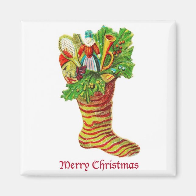 Gestüteter Weihnachtsmann Vintag Magnet (Vorne)