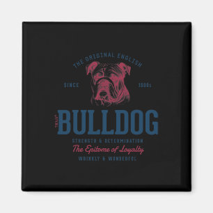 Gestylter Vintage-Englische Bulldogge Magnet