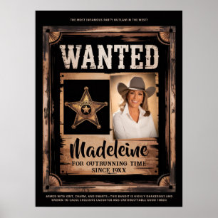 Gesucht Alte Wilde West-Rustikale Spaß-Party Willk Poster