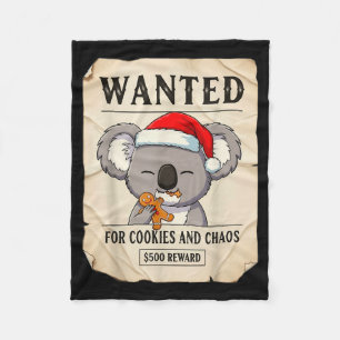 Gesucht für Kekse und Chaos Lustiger Koala Weihnac Fleecedecke