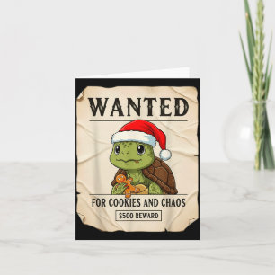 Gesucht für Kekse und Chaos Lustiger Schildkröten- Karte