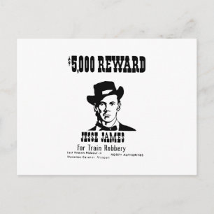 Gesucht Jesse James Postkarte